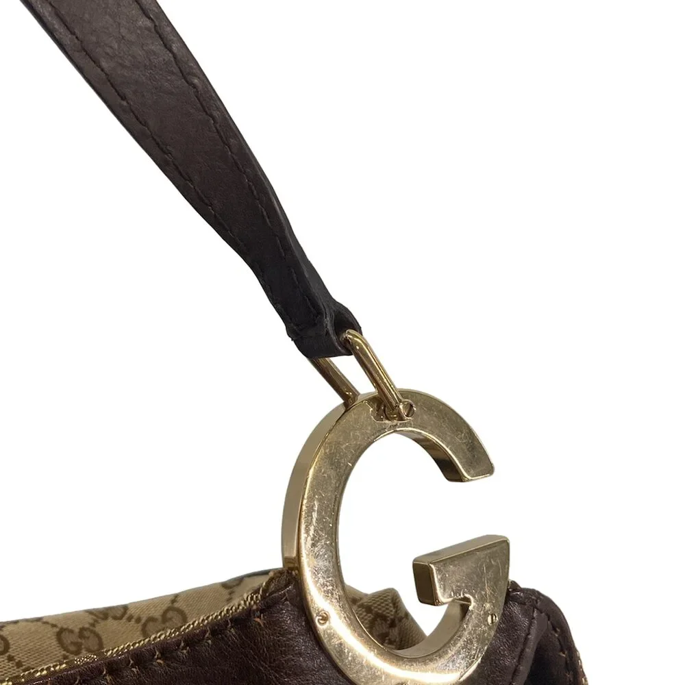 Gucci GG/Charlotte Tote Bag 203504 Beige Dark Brown Jacquard Leather